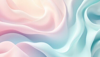 Poster - pastel fabric waves with soft gradient in abstract artistic design