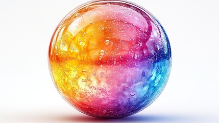 Poster - soap bubble with rainbow colors isolated on transparent background high quality png