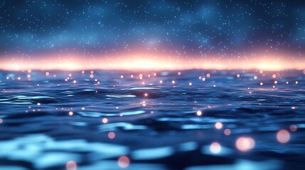 Poster - soft blue bokeh water background with gentle light reflections n ideal for tranquil and dreamy desig
