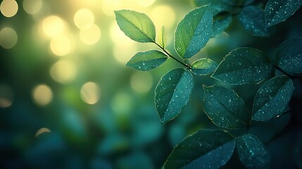 Poster - soft natural green bokeh background nature inspired design with gentle light effects and blurred foliage for a refreshing and tranquil visual experience