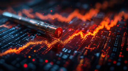 Fototapete - stock market and forex trading candlestick chart illustrating financial investment concepts in the ecn digital economy