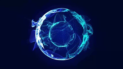 Poster - Abstract energy sphere. Motion graphic design. 4k.