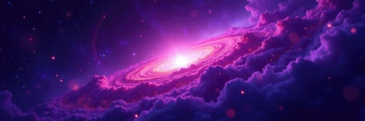 Wall Mural - purple nebula amidst a sea of cosmic dust in the cosmos, stellar nursery, radiation, interstellar me