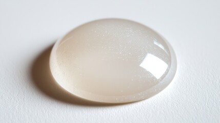 Sticker - Single droplet of water magnified, crystal-clear details on a smooth white surface.