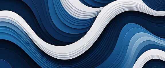 Poster - Abstract Blue Waves. Fluid Shapes Design. Modern Background Art. Dynamic Motion Illusion. Elegant Water Pattern. Smooth Curves. Serene Visuals. Decorative Element. Artistic Texture. Fresh Artwork.