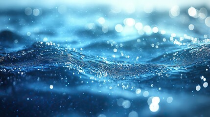 Poster - underwater bokeh effect with soft blue gradient background creating a tranquil and dreamy aquatic atmosphere perfect for serene designs and ocean inspired visuals