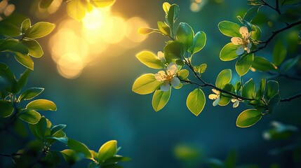 Poster - vibrant abstract circular green bokeh background with soft nature light and blurred spring elements perfect for fresh and serene design projects