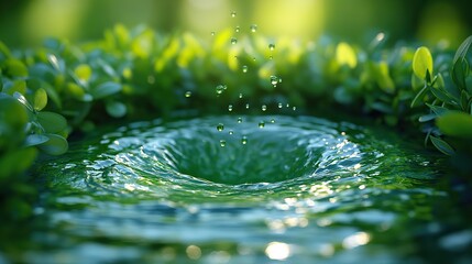 Poster - vibrant abstract circular green bokeh background with soft nature light and blurred spring elements perfect for fresh and serene design projects