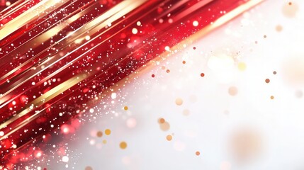 Poster - Abstract Red Background with Light Effects and Glittering Particles