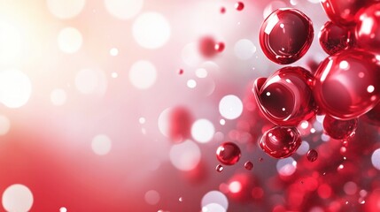 Poster - Red Bubbles with Soft Light and Blurred Background Effects