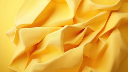 Aufkleber - Bright Yellow Fabric Unfolded on a Soft Textured Surface
