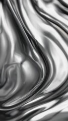 Poster - Flowing metallic liquid waves creating mesmerizing patterns in high definition animation