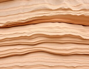 Aufkleber - Earthy Beige Textures. Wavy Sandy Layers Abstract Background. Calm Organic Undulations. Fabric Folds. Geological Formations. Serene Natural Aesthetic. Tranquil Warm Tones. Decorative Backdrop. Elegant
