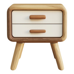 Poster - Stylish wooden bedside table with two drawers and modern design, suitable for various home interiors