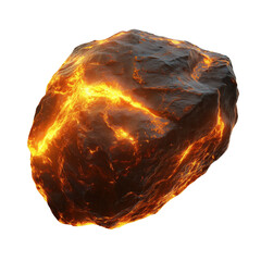 Wall Mural - A large rock with a hole in it and a fire inside