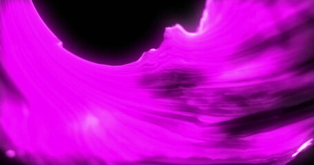 Poster - Image of purple shapes moving on black background