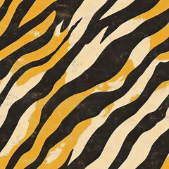 Poster - Seamless Pattern Design Layered Tiger Stripes Overlapping Transparent