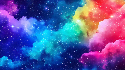 Wall Mural - vibrant galaxy background with colorful clouds and stars in space