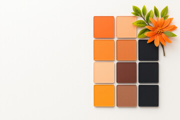 Poster - Minimalistic shot of a stylist holding a color palette, advising a client on wardrobe choices