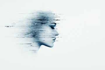 Poster - Minimalistic shot of a digital art piece displayed on a futuristic screen, representing