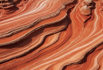Poster - Majestic Rock Formations...Abstract Sandstone Layers Create a Desert Masterpiece. Timeless Beauty and Tranquility Found in Nature's Sculpture. Eons of Erosion Carved Striking Curves and Ridges. A