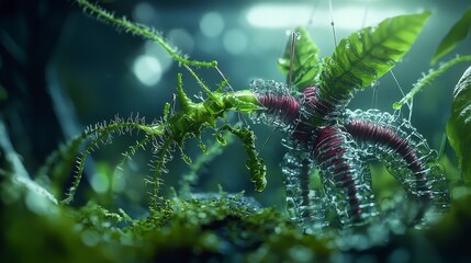 Poster - Innovative bioengineered plants in modern labs a close-up view of ecosystems and futuristic environments