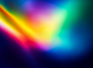 Wall Mural - abstract image featuring blurred rainbow colors blending softly against a dark backdrop, creating a 