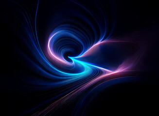 Wall Mural - abstract image featuring dynamic swirling lines in shades of blue and pink, creating a sense of dept
