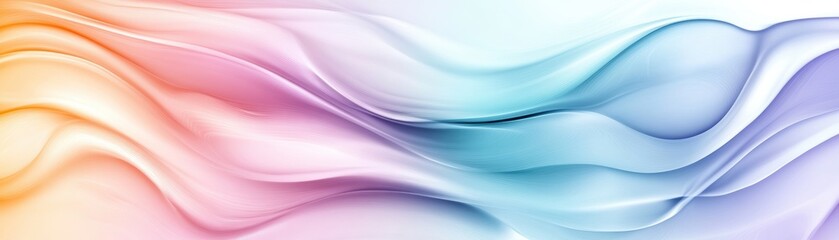 Wall Mural - curved waves of vibrant colors blend seamlessly, creating a dynamic abstract background ideal for we
