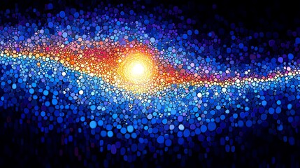 Wall Mural - Vibrant cosmic swirl glows brilliantly with warm light. AI Generated
