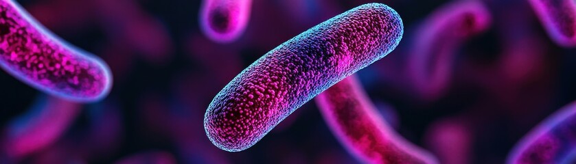 Poster - Bacterial growth observation laboratory microscopic image scientific study close-up view microbiology insights