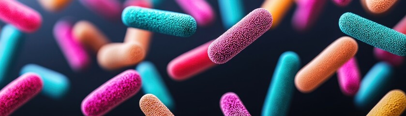 Poster - Vibrant microbial life laboratory setting high-resolution image scientific environment close-up view biology concept