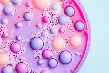 Poster - Colorful bubbles and droplets abstract art decorative background vibrant environment top-down view conceptual design