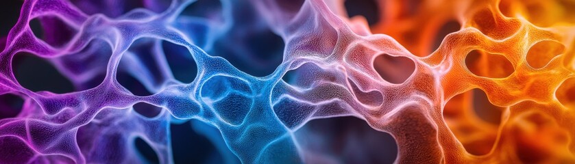 Poster - Dynamic abstract patterns flowing through colorful waves digital art vibrant environment close-up view conceptual beauty