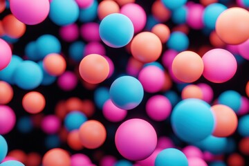 Vibrant colorful spheres in motion abstract art creative background digital environment close-up view