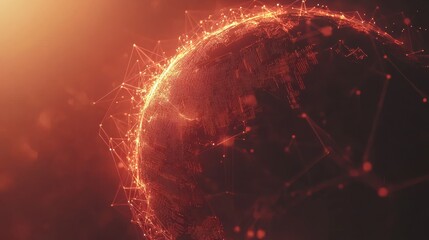 Poster - Technology image of globe. Abstract polygonal shapes. Background with connecting dots and lines. Graphic concept for your design