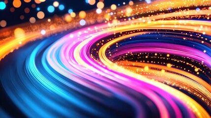 Wall Mural - vibrant abstract background with colorful glowing bokeh lights for creative design and digital proje