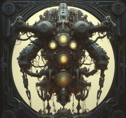 Poster - Illustration of techno background.