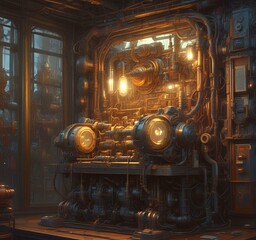 Poster - Illustration of techno background.