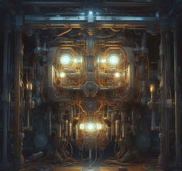 Poster - Illustration of techno background.