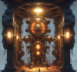 Poster - illustration of techno background.