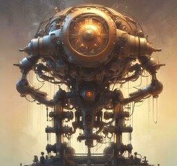 Poster - illustration of techno background.