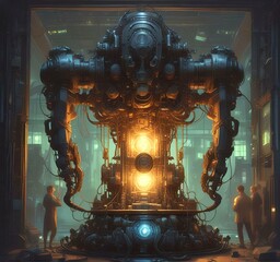 Poster - illustration of techno background.