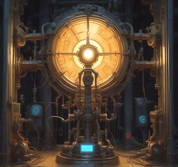 Poster - Illustration of techno background.