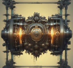 Poster - Illustration of techno background.