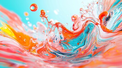 Poster - Paper Marbling Art, explore the captivating technique of swirling vibrant pigments on water to craft intricate and one-of-a-kind designs on paper surfaces