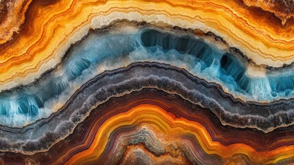Poster - Vibrant Agate Stone Reveals Striking Internal Layers