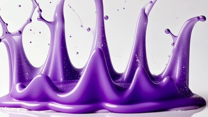 Poster - Vibrant purple liquid splashes create dynamic patterns in a playful display of color
