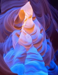 Poster - Slot Canyon's Beauty... Undulating Rock Formations with Vibrant Colors. Light Dancing Through Narrow Openings. A Natural Masterpiece. Evoking Depth and Wonder... Explore Nature's Artistry.