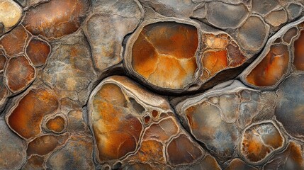 Poster - Abstract Stone Texture Brown And Gray Hues
